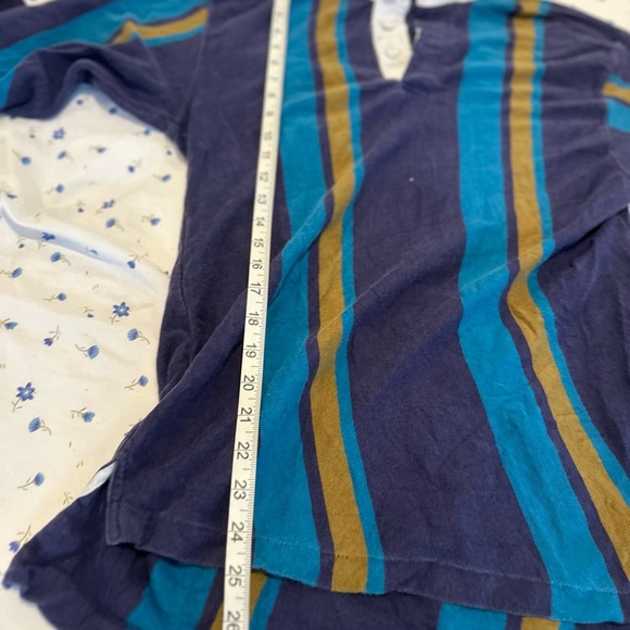 Vintage 90s Rugby Men’s Sz: M Penguin Club Navy Teal Gold Vertical Stripe Polo. - Picture 4 of 10